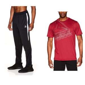 Men’s Reebok Active Pants & Reebok T-Shirt Size Medium NEW COMPLETE OUTFIT
